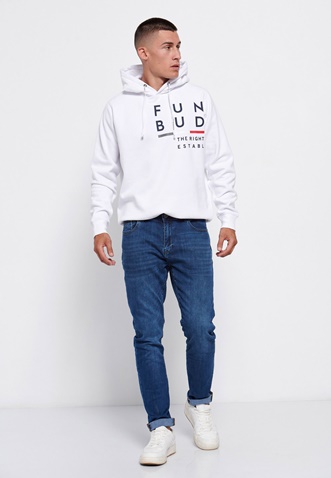 FUNKY BUDDHA-Ανδρικό jean παντελόνι FUNKY BUDDHA tapered fit μπλε