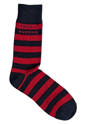 FUNKY BUDDHA-Ανδρικές κάλτσες FUNKY BUDDHA μπλε κόκκινες ριγέ