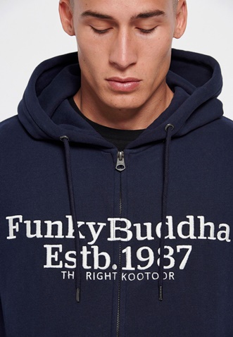 FUNKY BUDDHA-Ανδρική φούτερ ζακέτα FUNKY BUDDHA μπλε ναυτικό