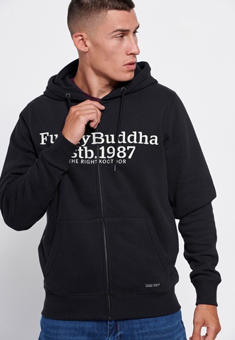FUNKY BUDDHA-Ανδρική φούτερ ζακέτα FUNKY BUDDHA μαύρη