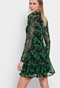 FUNKY BUDDHA-Γυναικείο mini φόρεμα FUNKY BUDDHA μαύρο πράσινο floral