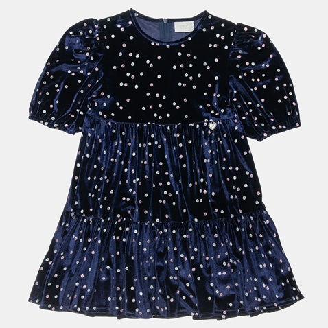 ALOUETTE-Παιδικό φόρεμα ALOUETTE μπλε βελουτέ