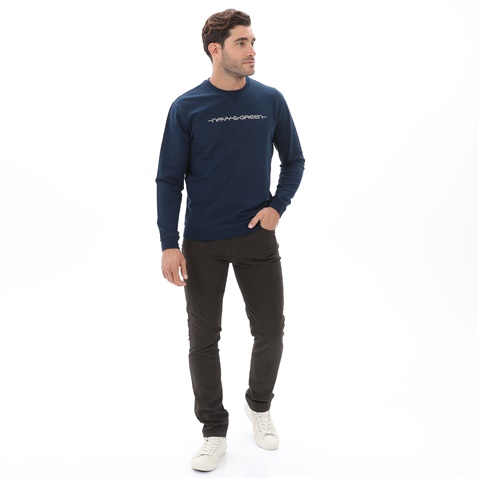 NAVY & GREEN-Ανδρικό casual παντελόνι NAVY & GREEN MODERN FIT χακί