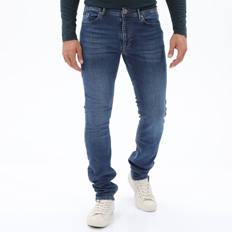 NAVY & GREEN-Ανδρικό jean παντελόνι NAVY & GREEN REGULAR WAIST μπλε