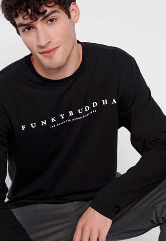 FUNKY BUDDHA-Ανδρική μπλούζα FUNKY BUDDHA μαύρη