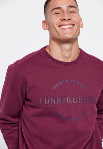 FUNKY BUDDHA-Ανδρική φούτερ μπλούζα FUNKY BUDDHA μοβ