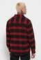 FUNKY BUDDHA-Ανδρικό flannel overshirt FUNKY BUDDHA κόκκινο μαύρο καρό