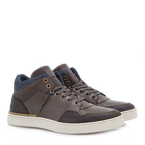 BULLBOXER-Ανδρικά casual sneakers μποτάκια BULLBOXER R57757892 καφέ μπλε