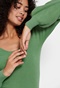 FUNKY BUDDHA-Γυναικεία πλεκτή rib μπλούζα FUNKY BUDDHA πράσινη