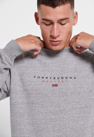 FUNKY BUDDHA-Ανδρική φούτερ μπλούζα FUNKY BUDDHA γκρι