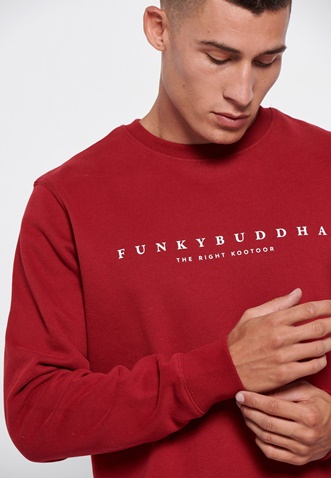 FUNKY BUDDHA-Ανδρική φούτερ μπλούζα FUNKY BUDDHA κόκκινη