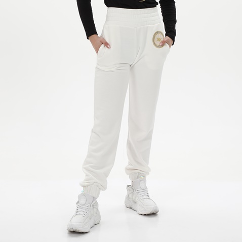 KENDALL & KYLIE WHITE LABEL-Γυναικείο παντελόνι φόρμας KENDALL + KYLIE ART PATCH CLASSIC KKW3711701 λευκό