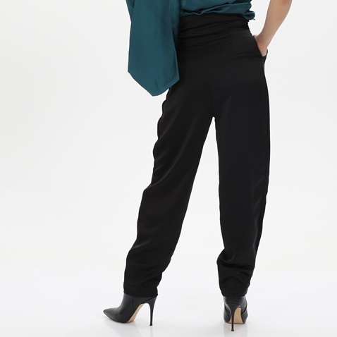 KENDALL + KYLIE-Γυναικείο παντελόνι KENDALL + KYLIE HIGH RISE SATIN LOOSE KKW3712005 μαύρο
