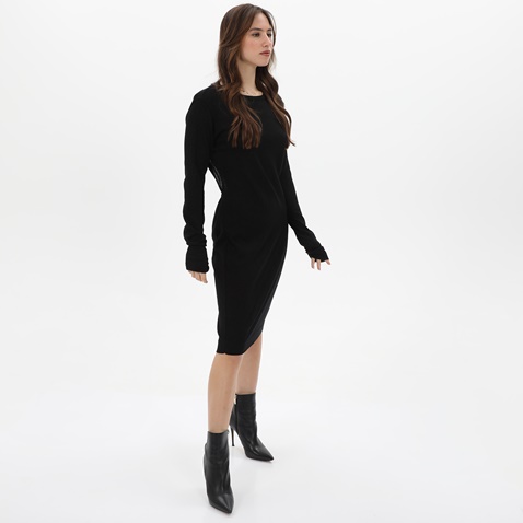 KENDALL + KYLIE-Γυναικείο πλεκτό mini φόρεμα KENDALL + KYLIE LUREX OPENBACK μαύρο