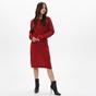 KENDALL + KYLIE-Γυναικείο πλεκτό mini φόρεμα KENDALL + KYLIE LUREX OPENBACK κόκκινο