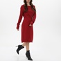 KENDALL + KYLIE-Γυναικείο πλεκτό mini φόρεμα KENDALL + KYLIE LUREX OPENBACK κόκκινο