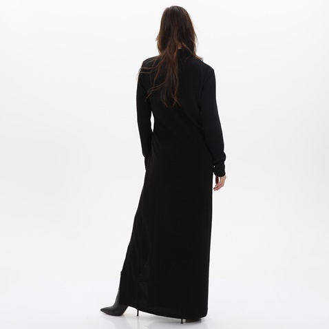 KENDALL + KYLIE-Γυναικείο maxi φόρεμα KENDALL + KYLIE TURTLENECK MAXI SLIT μαύρο