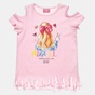 ALOUETTE-Παιδική μπλούζα με κρόσσια ALOUETTE ροζ