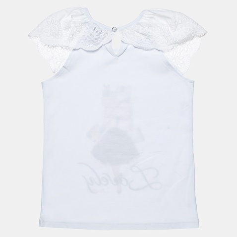 ALOUETTE-Παιδική μπλούζα με κέντημα ALOUETTE λευκή