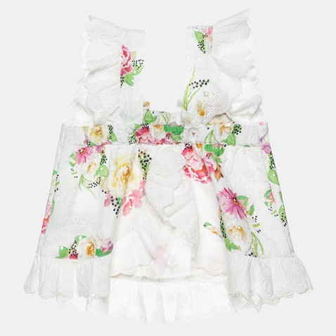 ALOUETTE-Βρεφικό φόρεμα ALOUETTE λευκό φλοράλ 
