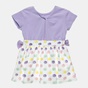 HELLO KITTY-Παιδικό φόρεμα HELLO KITTY μοβ λευκό πουά