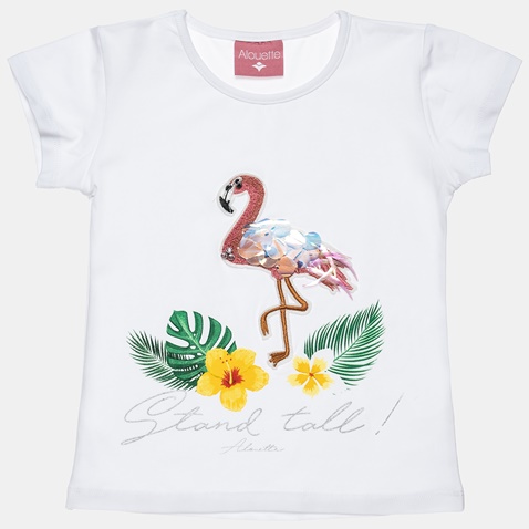 ALOUETTE-Παιδικό σετ από μπλούζα και σορτς ALOUETTE Five Star λευκό κίτρινο flamingo