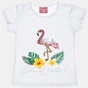 ALOUETTE-Παιδικό σετ από μπλούζα και σορτς ALOUETTE Five Star λευκό κίτρινο flamingo