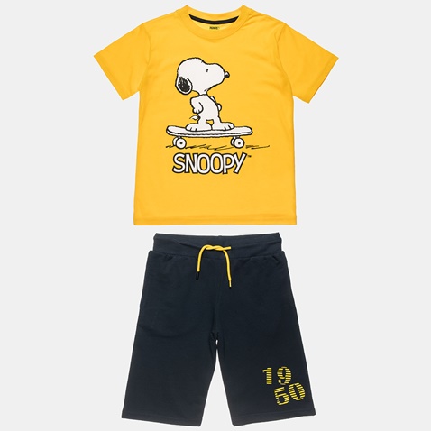 ALOUETTE-Παιδικό σετ ALOUETTE Snoopy κίτρινο μαύρο (12 μηνών  έως 5 ετών)