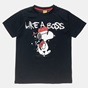 ALOUETTE-Παιδικό σετ από μπλούζα και βερμούδα ALOUETTE Snoopy μαύρο-κόκκινο (6-12 ετών)