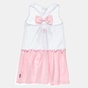 ALOUETTE-Παιδικό φόρεμα SANTORO λευκό ροζ (6 έως 14 ετών)