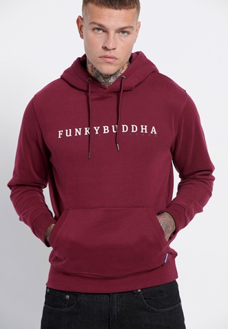 FUNKY BUDDHA-Ανδρική φούτερ μπλούζα FUNKY BUDDHA μπορντό
