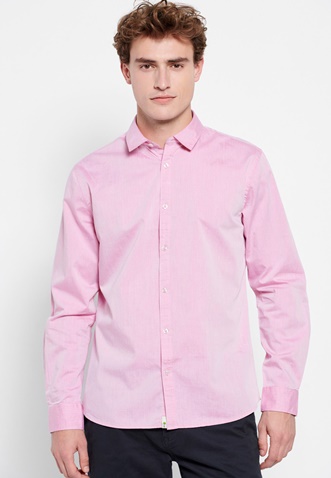 FUNKY BUDDHA-Ανδρικό πουκάμισο FUNKY BUDDHA ροζ