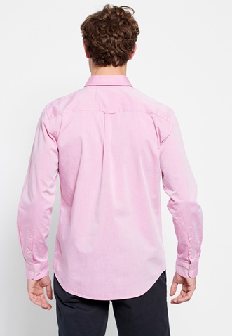 FUNKY BUDDHA-Ανδρικό πουκάμισο FUNKY BUDDHA ροζ