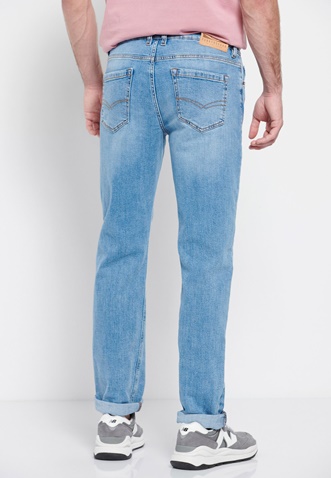 FUNKY BUDDHA-Ανδρικό jean παντελόνι FUNKY BUDDHA regular straight fit ανοιχτό μπλε