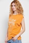 FUNKY BUDDHA-Γυναικεία αμάνικη μπλούζα FUNKY BUDDHA πορτοκαλί