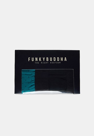 FUNKY BUDDHA-Ανδρικά εσώρουχα boxer σετ των 2 FUNKY BUDDHA μαύρο γαλάζιο