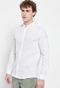 FUNKY BUDDHA-Ανδρικό λινό πουκάμισο FUNKY BUDDHA λευκό
