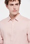 FUNKY BUDDHA-Ανδρικό λινό πουκάμισο FUNKY BUDDHA ροζ
