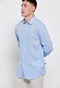 FUNKY BUDDHA-Ανδρικό λινό πουκάμισο FUNKY BUDDHA γαλάζιο