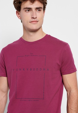 FUNKY BUDDHA-Ανδρικό t-shirt FUNKY BUDDHA μωβ