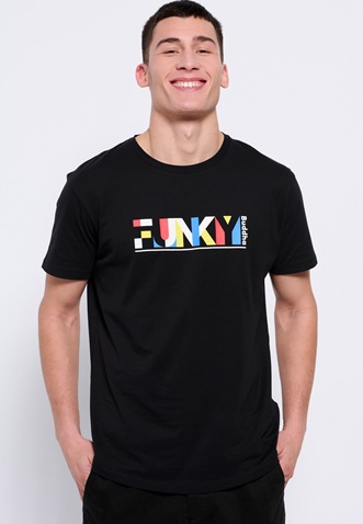 FUNKY BUDDHA-Ανδρικό t-shirt FUNKY BUDDHA μαύρο 