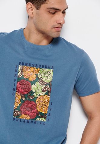 FUNKY BUDDHA-Ανδρικό t-shirt FUNKY BUDDHA μπλε