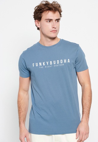 FUNKY BUDDHA-Ανδρικό essential t-shirt FUNKY BUDDHA μπλε 