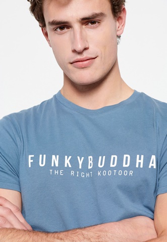 FUNKY BUDDHA-Ανδρικό essential t-shirt FUNKY BUDDHA μπλε 