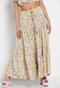 FUNKY BUDDHA-Γυναικεία μακριά φούστα FUNKY BUDDHA floral πολύχρωμη