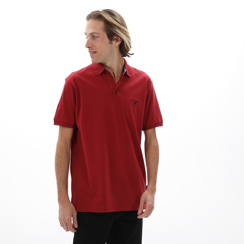 NAVY & GREEN-Ανδρική polo μπλούζα NAVY & GREEN κόκκινη