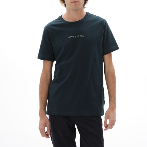 NAVY & GREEN-Ανδρικό t-shirt NAVY & GREEN κυπαρισσί