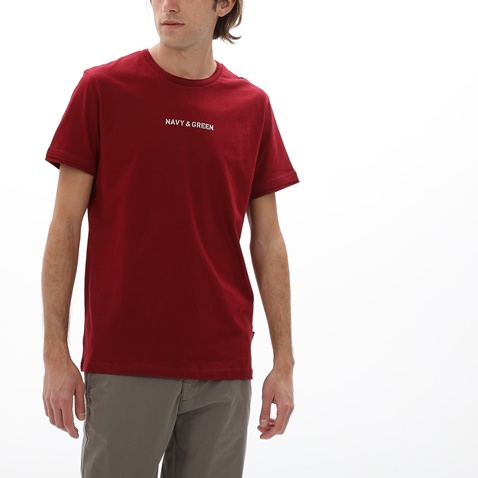 NAVY & GREEN-Ανδρικό t-shirt NAVY & GREEN κόκκινο