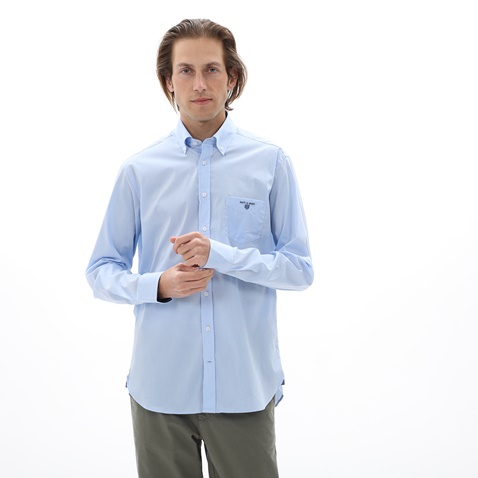 NAVY & GREEN-Ανδρικό πουκάμισο NAVY & GREEN COMFORT FIT γαλάζιο