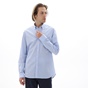 NAVY & GREEN-Ανδρικό πουκάμισο NAVY & GREEN COMFORT FIT γαλάζιο λευκό ριγέ